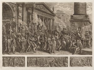 Asken til Trajan båret i et triumftog av Luigi Ademollo