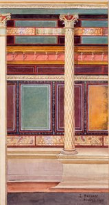 Freskomaleri i arkitektonisk stil i cubiculum, House of the Silver Wedding, Pompeii, 1897