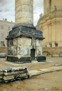 Trajans søyle i Roma, av Luigi Bazzani (1836-1927). Olje på lerret 70,5x103 cm.