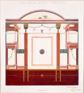 Veggdekorasjoner fra House of the Silver Wedding, Pompeii, 1897