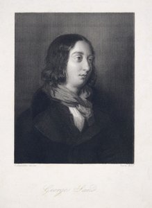 Portrett av George Sand, pub. 1837 (gravering)