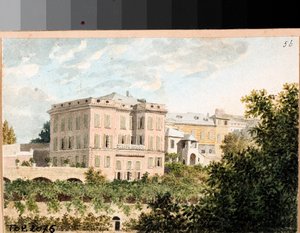 Utsikt over villa Cambasio, Genova (akvarell, ca 1820) av Luigi Garibbo