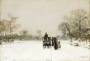 I snøen