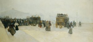 Place de la Concorde og Palais Bourbon, av Luigi Loir