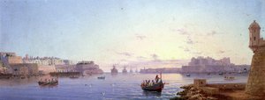 The Grand Harbour, Valletta (bord) av Luigi Maria Galea