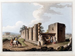 Gammelt tempel i Agrigento i Italia. i "" Utsikt i de osmanske dominansene, i Europa, i Asia og noen av middelhavsøyene"" fra de originale tegningene tatt av Luigi Mayer, London av Luigi Mayer