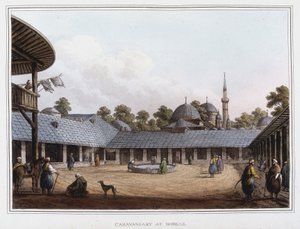 Campement a Borgas. i "" Utsikt i de osmanske dominansene, i Europa, i Asia og noen av middelhavsøyene""" fra originaltegningene tatt av Luigi Mayer, London av Luigi Mayer