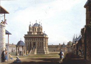 Mariakirken og klosteret, Tyrkia. i "" Utsikt i de osmanske dominansene, i Europa, i Asia og noen av middelhavsøyene"" fra de originale tegningene tatt av Luigi Mayer, London av Luigi Mayer