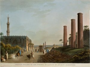 Egypt, Alexandria, Granittsøyler i portikoen til Canopus av Luigi Mayer av Luigi Mayer
