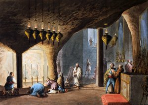 Fødselsgrotten, Jerusalem av Luigi Mayer