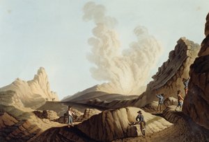 Stromboli-øya, krateret av Luigi Mayer