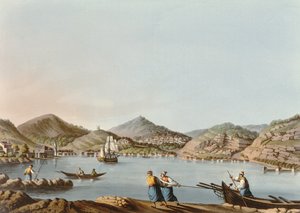 The Western Harbor of the Island of Samos, plate 60 fra Views in the Ottoman Dominions, pub. av R. Bowyer, 1810 (akvatint)