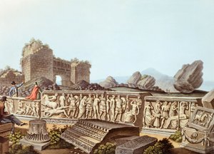 Ruinene av Efesos i Tyrkia, illustrasjon av Luigi Mayer av Luigi Mayer