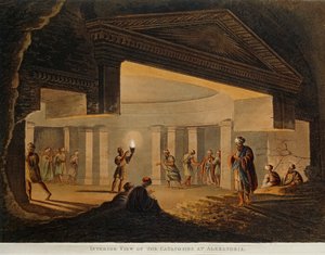 Utsikt over katakombene i Alexandria (Egypt) fra Views in Egypt av Luigi Mayer, gravering av Luigi Mayer