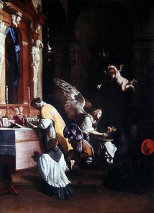 The Last Communion of St. Bonaventure (olje på lerret) av Luigi Mirandori