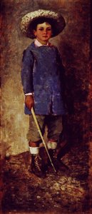 Portrett av et barn, av Luigi Nono (1850-1918), olje på trepanel.