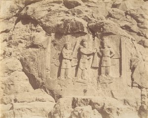7 [Tag-e Bustan, Crowning Ceremony of Shapour II, Kermanshah], 1840-60-tallet. av Luigi Pesce