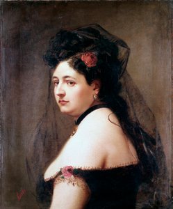 Portrett av Elisabetta Galletti Gianoli, italiensk sanger (maleri av Luigi Sorio