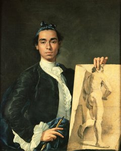Selvportrett holder en nakenstudie