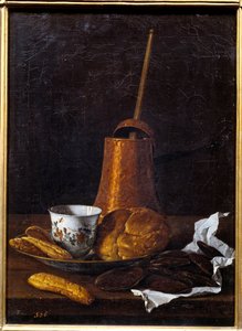 Sjokoladen. Maleri av Luis Melendez (1716 - 1780), spansk skole