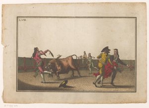 Taurus utfordres med banderillas Coleccion de las principales suertes de una corrida de toros (serietittel) Samling av de viktigste tyrefektingsmanøvrene (serietittel) av Luis Fernandez Noseret