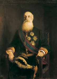 Portrett av Alejandro PIDAL Y MON (1846-1913) spansk politiker og medlem av den katolske unionsgruppen. Maleri av Luis Menendez Pidal (1861-1932) av Luis Menendez Pidal