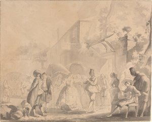 Dans på en landsbyplass av Luis Paret y Alcazar