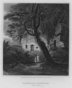 Warkworth Hermitage, Northumberland (gravering) av Luke (after) Clennell