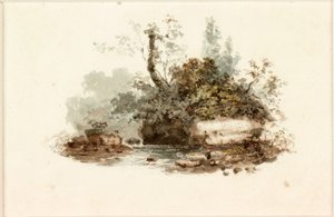 Design for en bokplategravering (kroppsfarge) av Luke Clennell