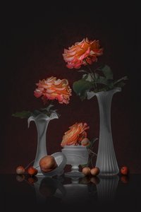 Elegant stilleben med roser av Lydia Jacobs