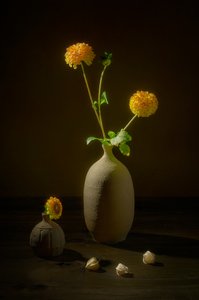 Stemningsfullt blomsterstilleben av Lydia Jacobs