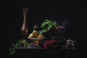 Stemningsfullt fruktstilleben av Lydia Jacobs