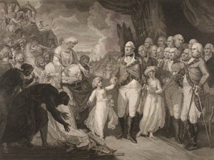 Marquis Cornwallis mottar gisselprinsene, sønner av Tippoo Sultan av M. (after) Brown