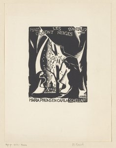 Nyttårsønske for 1947 fra Carla, Mária og Phons Schellart av M. Bosch
