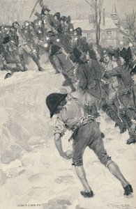 Bonaparte angriper snøforter ved School of Brienne, 1896