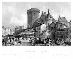 Market Place, Angouleme, Frankrike, 1800-tallet