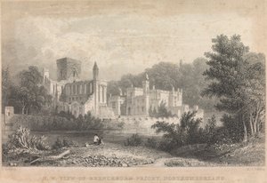Nordvestutsikt over Brenckburn Priory, Northunberland; side 44 (bind 1)