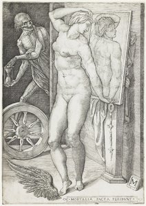 Death Surprising a Woman, ca. 1490-c. 1540 (gravering) av M Master