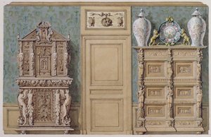 Møbler i spisestuen på rue Fortune, hus kjøpt av Balzac i 1847