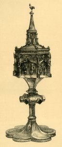 Kobber forgylt pyx, midten av 1400-tallet, 1881. av M Sullivan