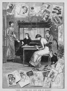 Gode ønsker er akkurat nå i sesongen, 1882. av M. Walker