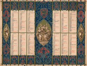 Kalender med helgendager og kongelige fødselsdager, 1847.