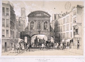 Temple Bar, London, c1845