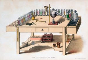 Amatørkjemikerens laboratoriebenk, 1860