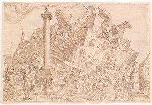 Ødeleggelsen av Babelstårnet av Maarten van Heemskerck