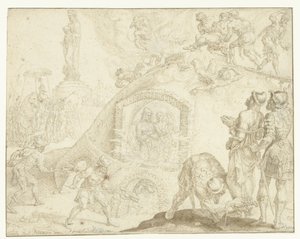 Tre unge menn blir kastet inn i en brennende ovn History of the Three Youths (serietittel) av Maarten van Heemskerck