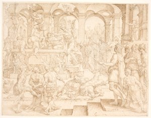 Josias befaler at alle prestene på offerhaugene skal drepes av Maarten van Heemskerck