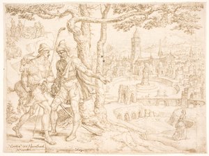 Juda sender ungen Tamar av Adullamitten Hira av Maarten van Heemskerck