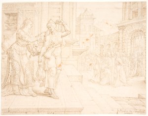 Judith forbereder seg på å dra til fiendens leir av Maarten van Heemskerck