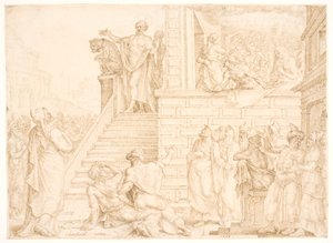 Peter forkynner i Jerusalem av Maarten van Heemskerck